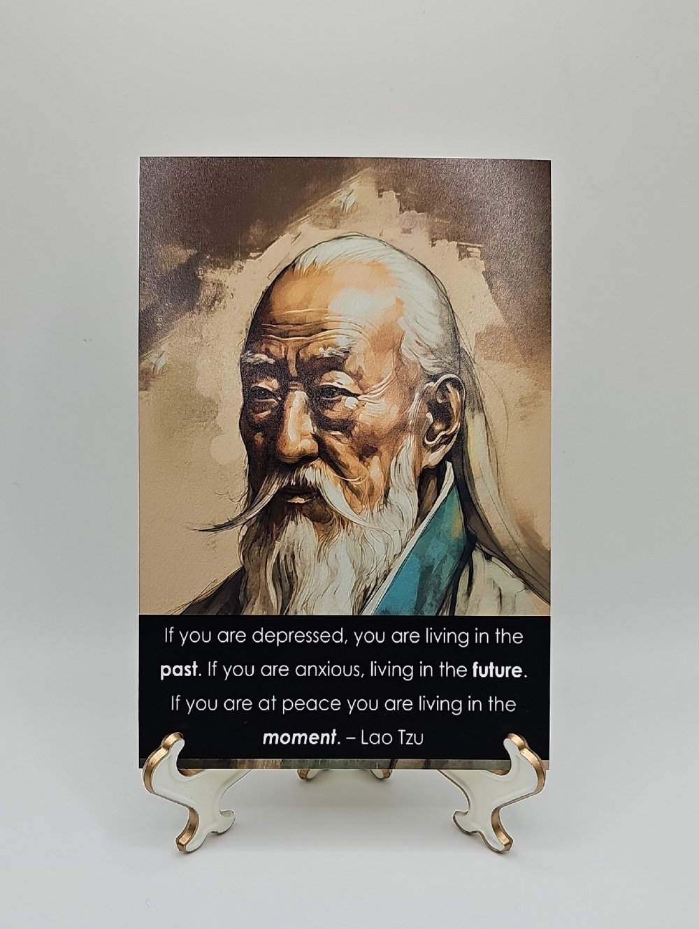 4x6 Lao Tzu Live In The Moment Fantasy Art Print‎